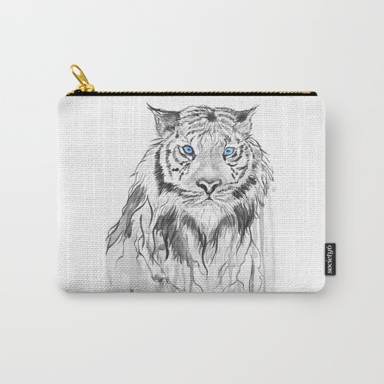 Tiger, black and white Carry-All Pouch