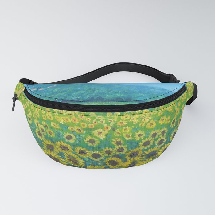 Sunflowers and Sunflower Fields of Provence, France landscape floral painting Fanny Pack