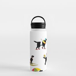 Labrador Beach black lab dog beach  Water Bottle