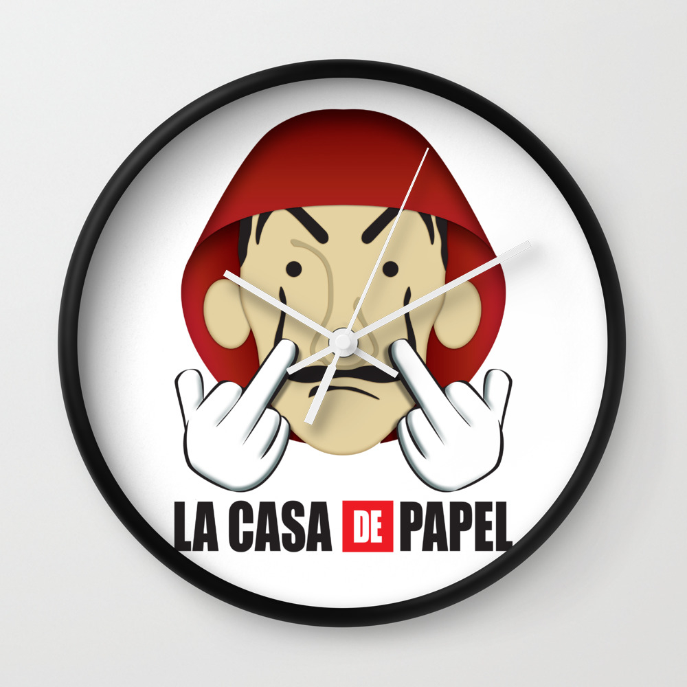 La Casa De Papel Money Heist Fuck You Wall Clock By Mimogoshopping Society6