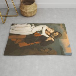 Faust and Marguerite in the Garden - Ary Scheffer  Area & Throw Rug