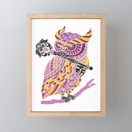 Purple Great Horned Owl Framed Mini Art Print