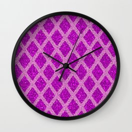 pink rhombus Wall Clock