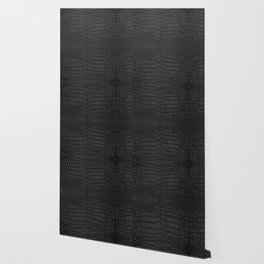Black Crocodile Leather Print Wallpaper