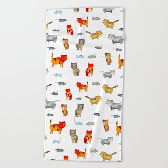 'Cat and mouse' pattern Beach Towel