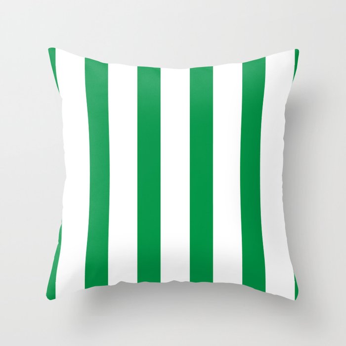 Kelly Green Stripes Throw Pillow