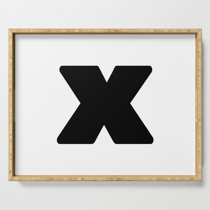 x (Black & White Letter) Serving Tray