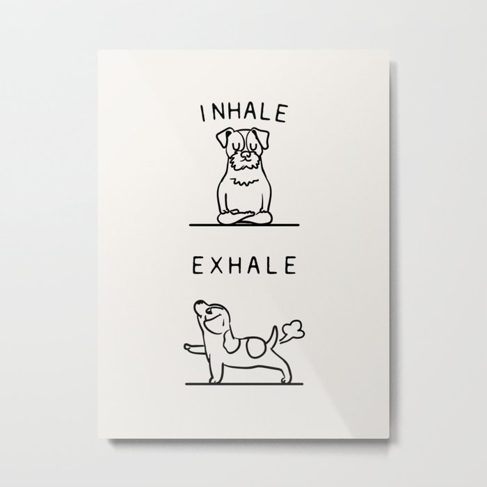 Inhale Exhale Jack Russell Terrier Metal Print