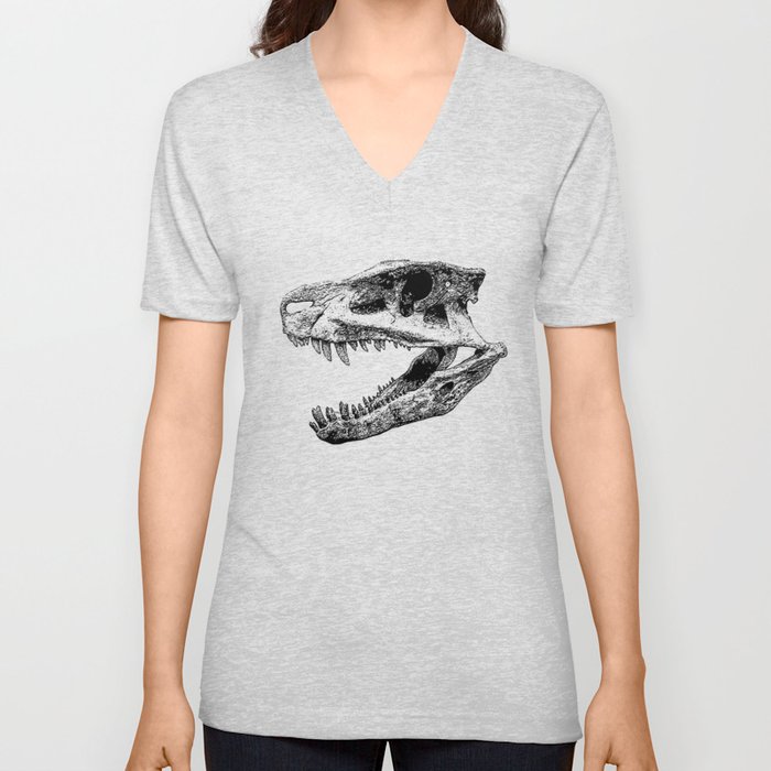 Postosuchus Skull II V Neck T Shirt