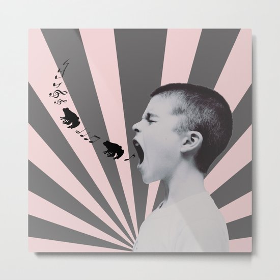 SINGING FROGS Metal Print