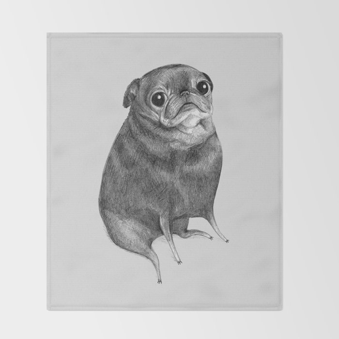 black pug throw blanket