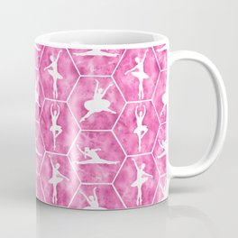 Ballet Dancer Silhouette in Hot Pink Coffee Mug