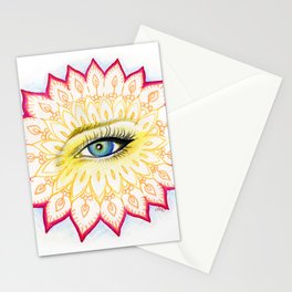 Flower eye mandala Stationery Cards