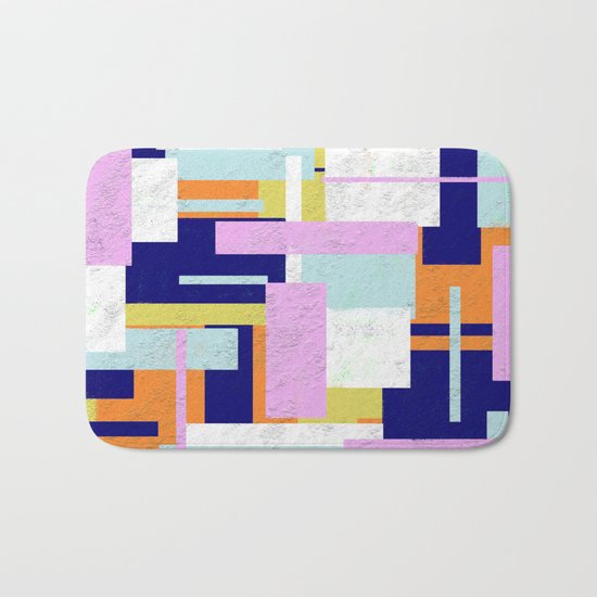 Pale Geometry - Abstract, textured, artwork Bath Mat