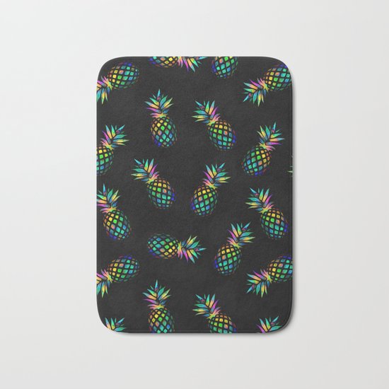 Iridescent pineapples Bath Mat