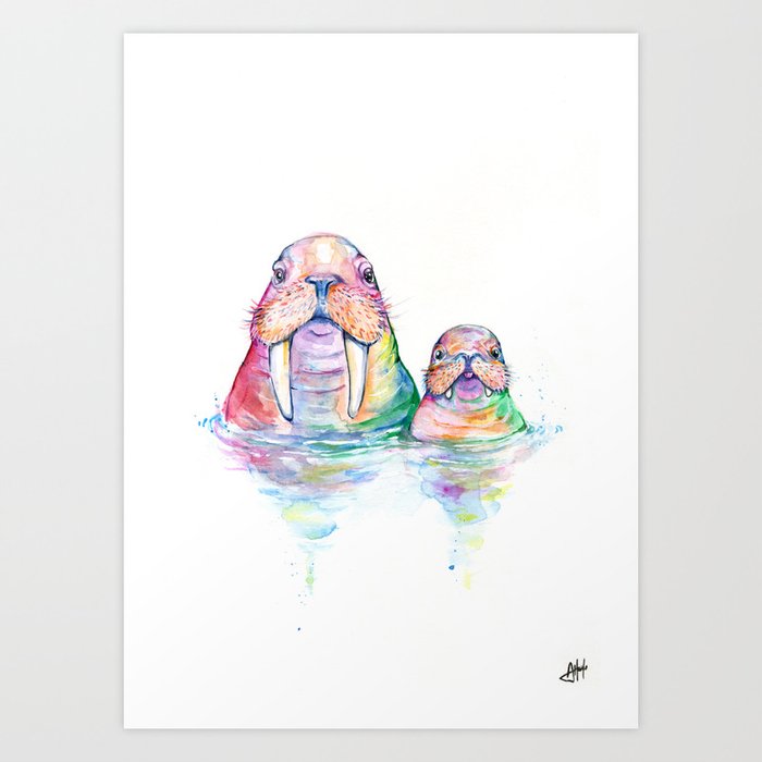 Warbling Walruses Art Print
