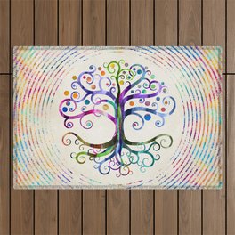 Watercolor Tree of life Outdoor Rug