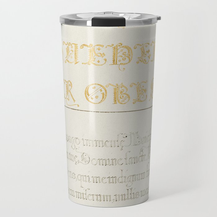 Vintage calligraphic art poster Travel Mug