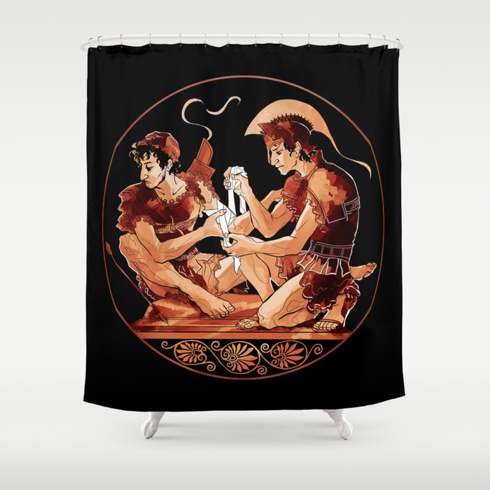 Achilles & Patroclus red figure Shower Curtain