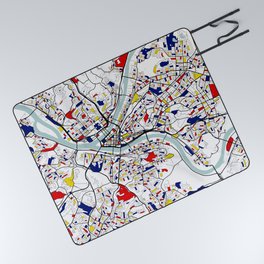 Pittsburgh City Map of the United States - Mondrian Picnic Blanket