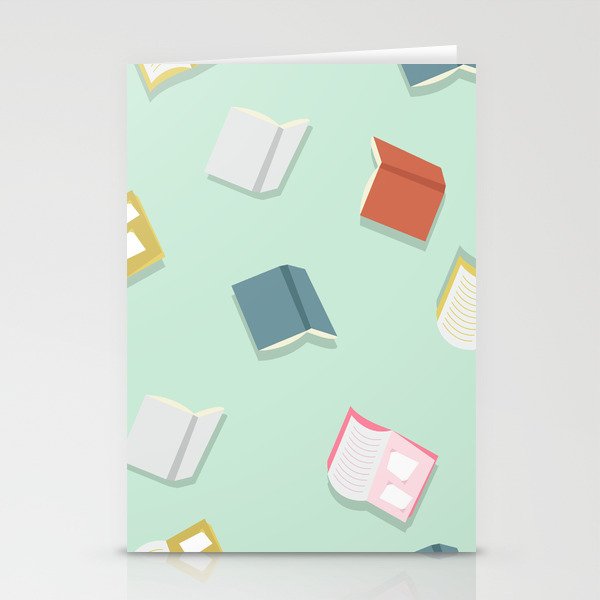 Colorful Books Vector Pattern Stationery Cards