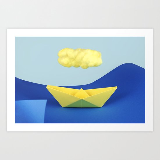 The yellow cloud over the yellow ship Art Print