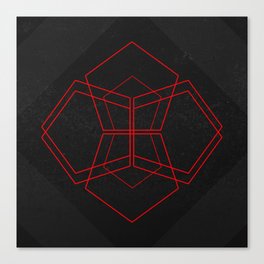 Geometric - Black/Red Canvas Print