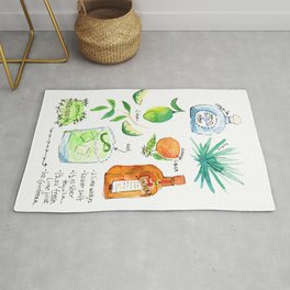 Classic Margarita Cocktail Recipe Rug