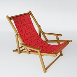 Red Aries symbol pattern. Digital Illustration Background Sling Chair