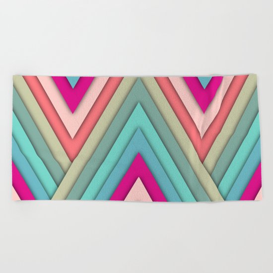 triangles pop Beach Towel