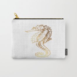 Gold Sea Horse Carry-All Pouch