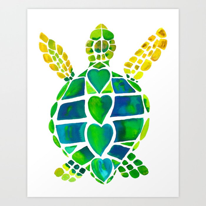 Turtle Love Art Print