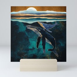 Moonlit Whales Mini Art Print