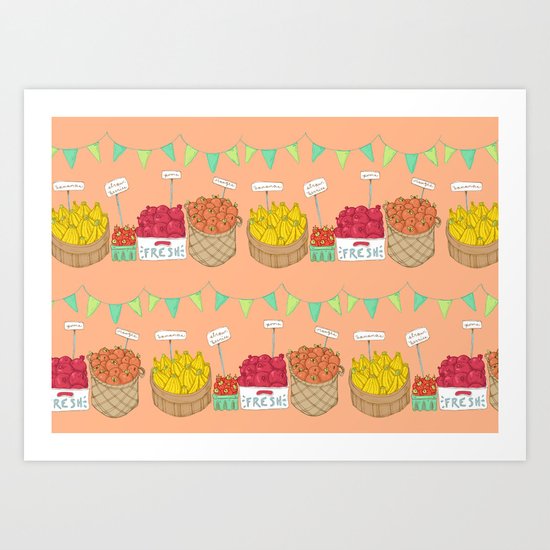 Farmer's Market Pattern Art Print