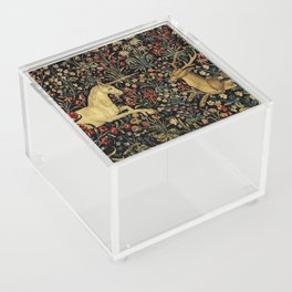 Medieval Unicorn Midnight Floral Garden Acrylic Box
