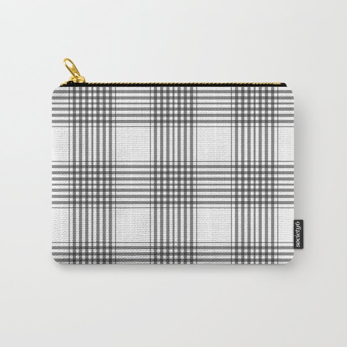 Gray & White Plaid Carry-All Pouch