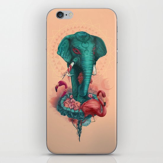 Elephant on the mat iPhone Skin