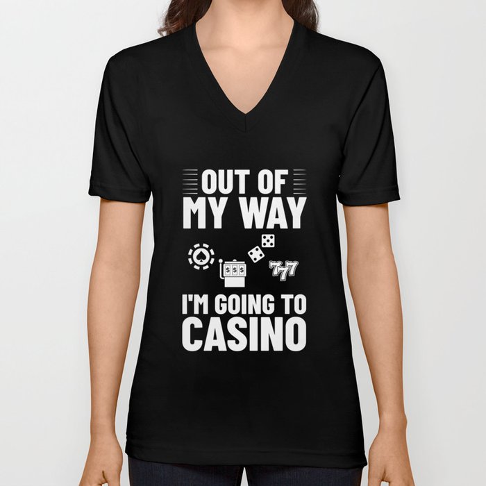 Casino Slot Machine Game Chips Card Player V Neck T Shirt