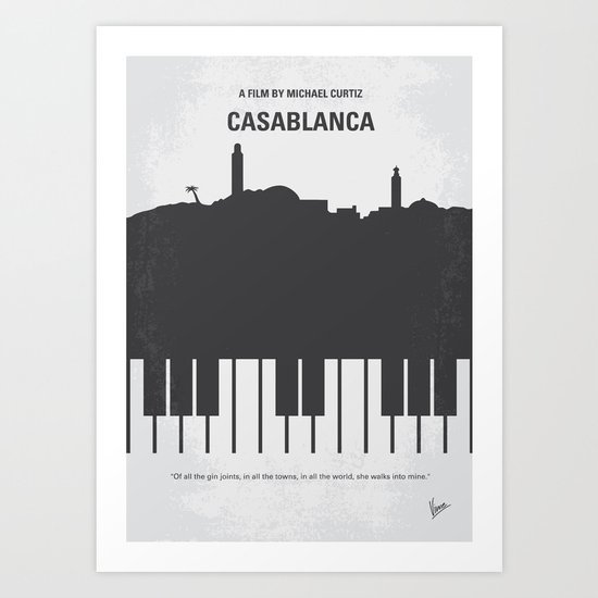 No192 My Casablanca minimal movie poster Art Print