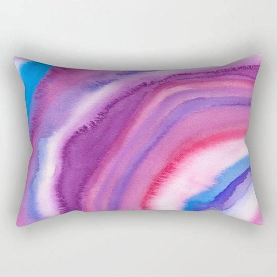 AGATE Inspired Watercolor Abstract 09 Rectangular Pillow
