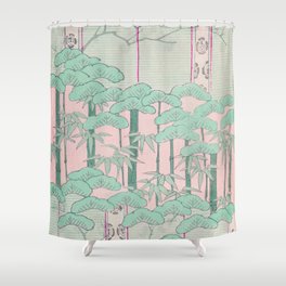 Bamboo Forest Vintage Japanese Retro Print Shower Curtain