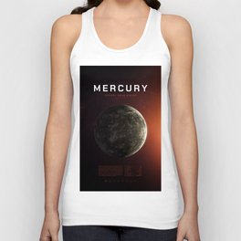 Mercury planet. Poster background illustration. Unisex Tank Top