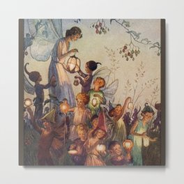 “Fairy Lights” by Hilda Miller 1915 Metal Print | Lights, Fairy, Acrylic, Victorian, Escapism, Digital, Sistarsprkls, Vintage, Floral, Fairytale 