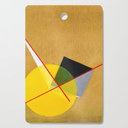 Yellow Circle and Black Square by Laszlo Moholy-Nagy Cutting Board