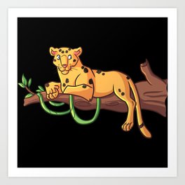 Rainforest animals Jaguar gift for children Art Print | Oceananimals, Animal, Jaguar, Oceanlife, Smiling, Giftforboy, Gift, Coolkidsgift, Cartoonjaguar, Kids 