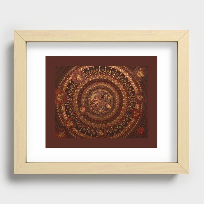 Flowers and gold Recessed Framed Print