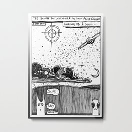 Sci Fi Sky / 2016: The Booth Philosopher Series Metal Print | Cartoon, Irissandkuhlerboothphilosopherscifisciencefictionskydrawing, Comic, Drawing, Black and White 