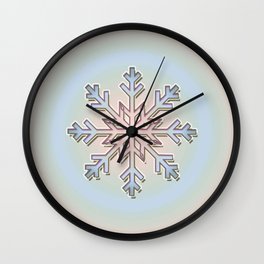 Christmas Winter Soft Pastel Snowflake Print Wall Clock