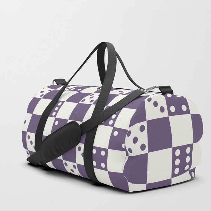 Checkered Dice Pattern (Creamy Milk & Juicy Plum Color Palette) Duffle Bag