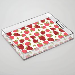 Modern Strawberry Summer Fruit Acrylic Tray